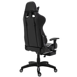 Acheter Decoshop26 Fauteuil de bureau chaise gamer sur roulettes avec repose-pieds accoudoirs en PVC noir / blanc 10_0002765