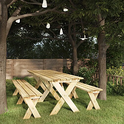 vidaXL Table de jardin 220x73x70 cm Bois de pin imprégné