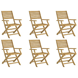 vidaXL Chaises pliables de jardin lot de 6 bois massif d'acacia