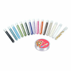 Paris Prix Lot de 15 Tubes de Rocailles Avec Fil 32cm Multicolore