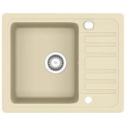 vidaXL Évier de cuisine Granit Seul lavabo Beige