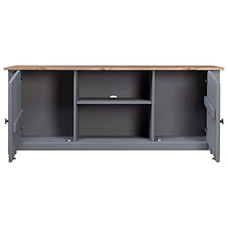 Avis Maison Chic Meuble TV scandinave - Banc TV pour salon Gris 120x40x50 cm Bois de pin massif Gamme Panama -MN56282