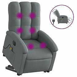 Maison Chic Fauteuil Relax pour salon, Fauteuil inclinable de massage électrique Gris foncé Tissu -GKD73829