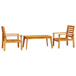 Maison Chic Ensemble de Ensemble de salle à manger de jardin 3 pcs,Table et chaises d'extérieur bois d'acacia solide -GKD691929