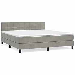 Maison Chic Lit Adulte - Lit simple Lit à sommier tapissier et matelas moelleux - Meuble de Chambre - Gris clair 160x200cm Velours -MN52140