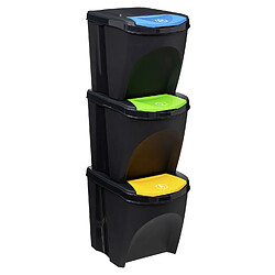 Five Simply Smart Lot de 3 Poubelles empilables pour le tri sélectif