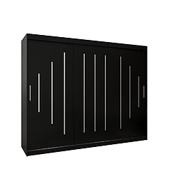 Abiks Meble Armoire YORK À Portes Coulissantes 200/250/62 3 Portes (Noir/Noir)