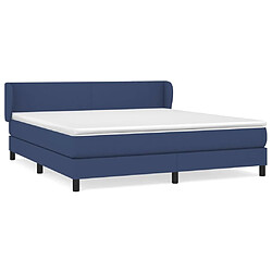 Maison Chic Lit adulte- Lit + matelas,Sommier à lattes de lit avec matelas Bleu 160x200 cm Tissu -GKD60235