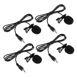 Micro Micro Mini Lavalier 4 Pièces Pour Vloggers 3.5mm Pince à Cravate Style Noir