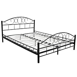 Acheter vidaXL Lit avec matelas Noir Métal 180 x 200 cm