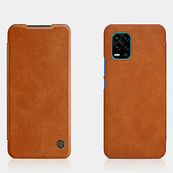 Etui en PU design unique marron pour votre Xiaomi Mi 10 Lite 5G/10 Youth 5G