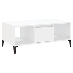 Maison Chic Table basse,Table Console Table d'appoint, Table pour salon Blanc 90x50x36,5 cm Bois d'ingénierie -MN75606