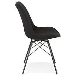 Avis Alterego Chaise design 'INDIA' en tissu noir et pieds en métal noir