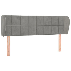 Maison Chic Tête de lit scandinave avec oreilles,meuble de chambre Gris clair 147x23x78/88 cm Velours -MN43640