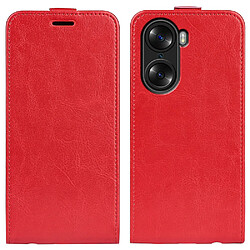 Coque en TPU + PU texture cheval fou avec porte-carte rouge pour votre Honor 60