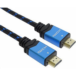 PremiumCord Câble HDMI 2.0 à haut débit 4 K avec Ethernet compatible avec vidéo 4K@60Hz UHD 2160p, connecteurs 3D plaqués or, revêtement en coton, 1 m