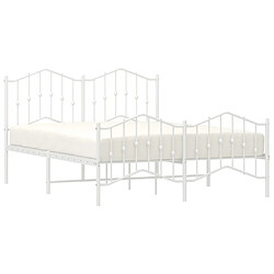 Avis Maison Chic Lit adulte - Lit simple Cadre de lit métal avec tête de lit/pied de lit,Structure du lit Contemporain pour chambre blanc 140x190cm -MN11708