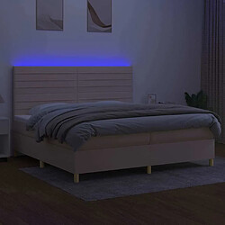 Acheter Sommier à lattes,Cadre à lattes de lit et matelas et LED pour Adulte Crème 200x200cm Tissu -MN77020