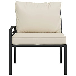 Acheter Maison Chic Lot de 2 Chaises de jardin,Fauteuil/Chaise d'extérieur avec coussins sable 62x75x79 cm acier -MN27989