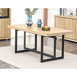 Avis Bestmobilier Linnea - table à manger - bois et noir - 6 personnes