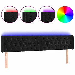 Maison Chic Tête de lit scandinave à LED,meuble de chambre Noir 203x16x78/88 cm Velours -MN59736