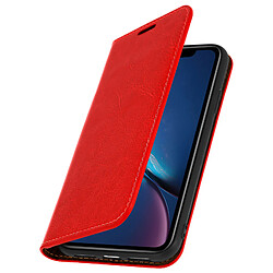 Avizar Étui Apple iPhone XR Housse Cuir Portefeuille Fonction Support - rouge