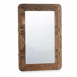 Gift Decor Miroir mural Marron Bois de manguier Courbe 90 x 60 x 2 cm