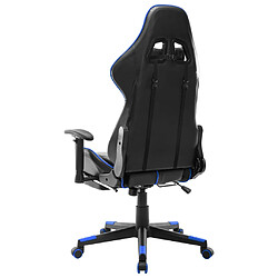 Avis vidaXL Chaise de jeu avec repose-pied Noir et bleu Cuir artificiel