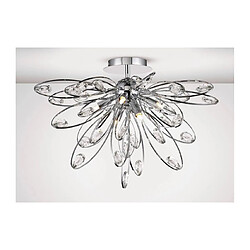 Luminaire Center Plafonnier Harlow 6 Ampoules G9 chrome poli/cristal