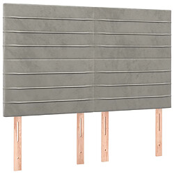 Avis vidaXL Tête de lit à LED Gris clair 144x5x118/128 cm Velours