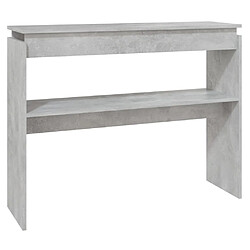 vidaXL Table console gris béton 102x30x80 cm bois d'ingénierie