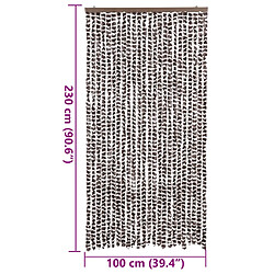 vidaXL Rideau anti-mouches marron et blanc 100x230 cm chenille pas cher