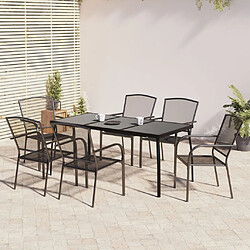 Salle à manger de jardin 7 pcs,Table et chaise à dîner anthracite acier -MN78149