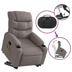 Maison Chic Fauteuil Relax pour salon, Fauteuil inclinable de massage Taupe Tissu -GKD99247 pas cher