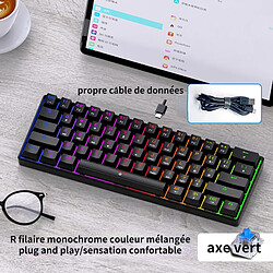 Gengyouyuan Wolf Way 2.4G Bluetooth Trois Modes 61 Clavier Axe Bleu Vrai Clavier Mécanique Filaire Rétro-éclairé Gaming Sans Fil Clavier