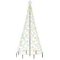 vidaXL Arbre de Noël avec poteau en métal 500 LED colorées 3 m