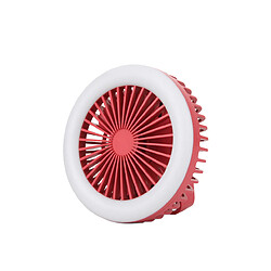 Mini Ventilateur Suspendu à Mousqueton Pliable à LED Rechargeable USB Portable-Rouge