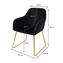 Acheter ML-Design Lot de 8 chaises de salle à manger noir assise en velours pieds dorés en métal