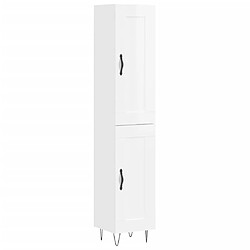 vidaXL Buffet haut Blanc brillant 34,5x34x180 cm Bois d'ingénierie