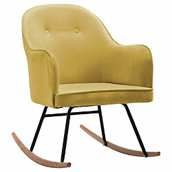 Maison Chic Chaise à bascule | Fauteuil Relax, design moderne Jaune moutarde Velours -GKD72577