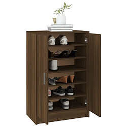 Avis vidaXL Meuble à chaussures Chêne marron 60x35x92 cm Bois d'ingénierie