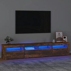 Maison Chic Meubles TV avec lumières LED - Banc TV pour salon Chêne fumé 210x35x40 cm -MN11254