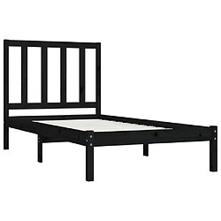 Avis vidaXL Cadre de lit sans matelas noir bois de pin massif 75x190 cm