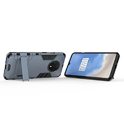 Wewoo Coque Pour OnePlus 7T Shockproof PC + TPU Housse de protection avec support bleu marine pas cher