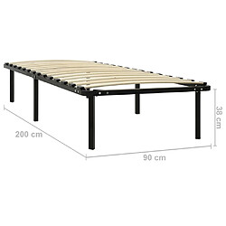 vidaXL Cadre de lit sans matelas noir métal 90x200 cm pas cher