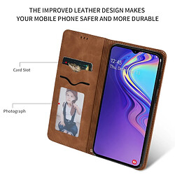 Wewoo Housse Coque Étui en cuir avec rabat horizontal magnétique Business Skin Feel rétro pour Samsung Galaxy A10 Marron