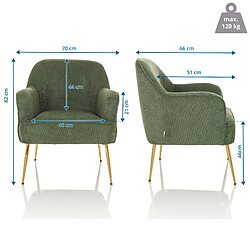 Acheter Fauteuil lounge / relax THASSOS Tissu vert hjh LIVING