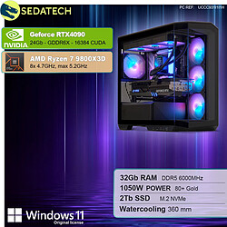 Sedatech PC Gamer Pro Large Vision • AMD Ryzen 7 9800X3D • RTX4090 • 32Go DDR5 • 2To SSD M.2 • Windows 11