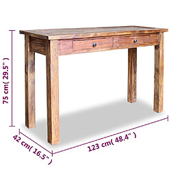 Acheter vidaXL Table console bois d'acajou massif 123x42x75 cm