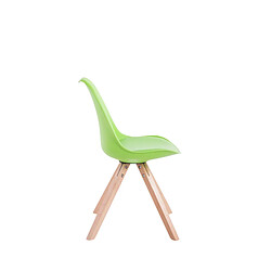 Avis Decoshop26 4 chaises de salle à manger style scandinave en synthétique et plastique vert pieds carré en bois clair CDS10367